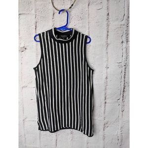Rag & Bone Womens Vertical Stripes Mock Neck Sleeveless Top Size XXS